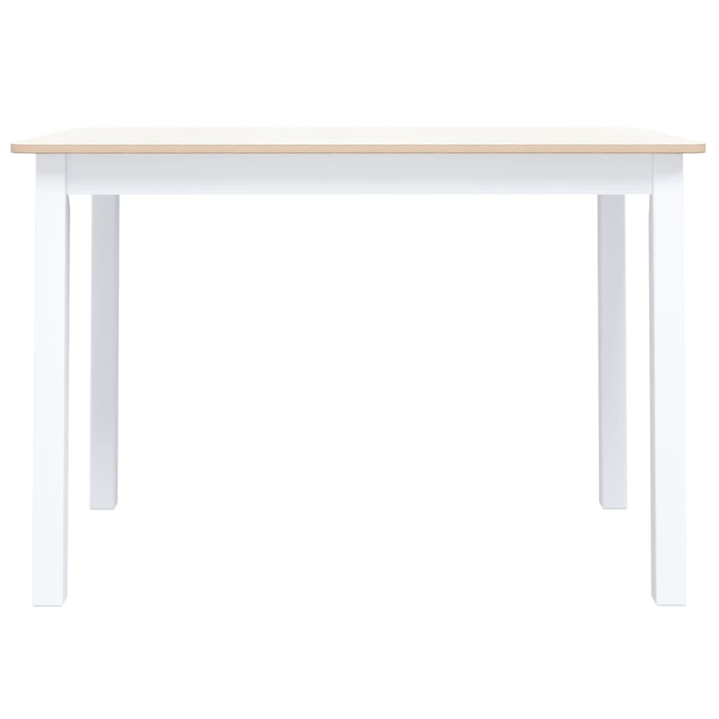 fehér és barna tömör gumifa étkezőasztal 114 x 71 x 75 cm