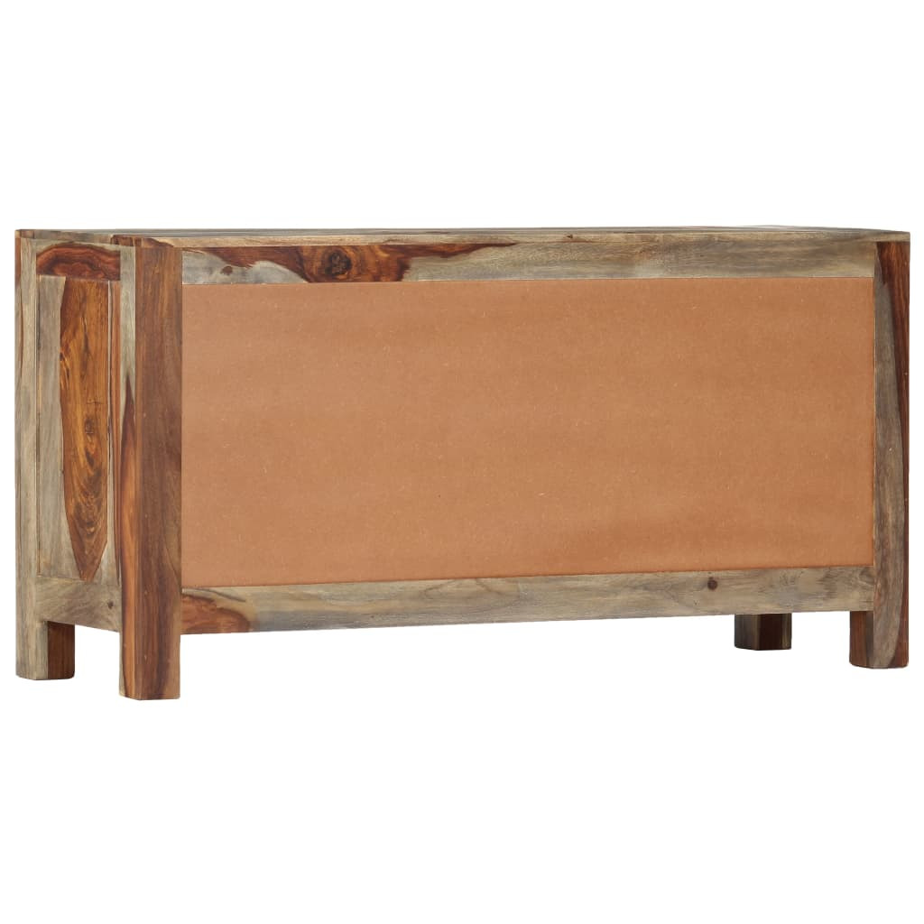 szürke tömör akácfából tálalószekrény 100x30x50 cm