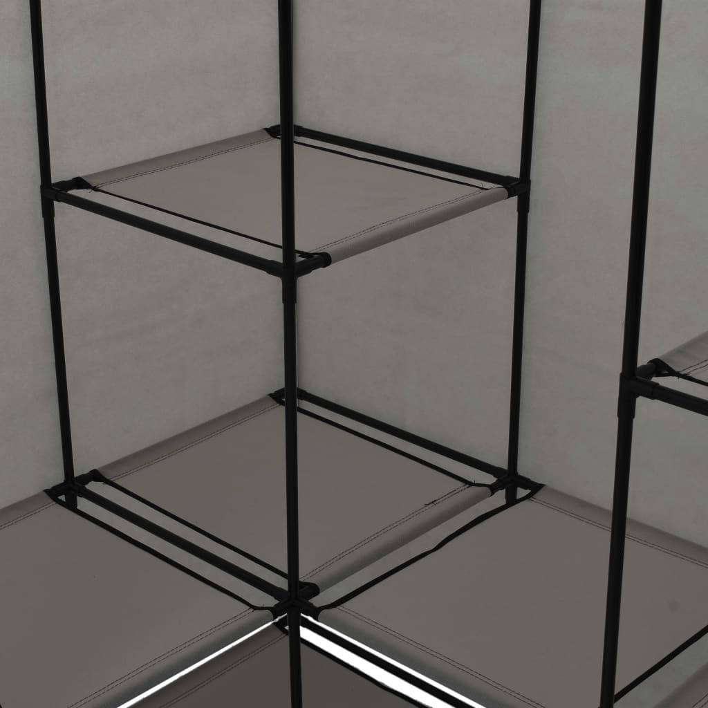szürke sarokruhásszekrény 130 x 87 x 169 cm