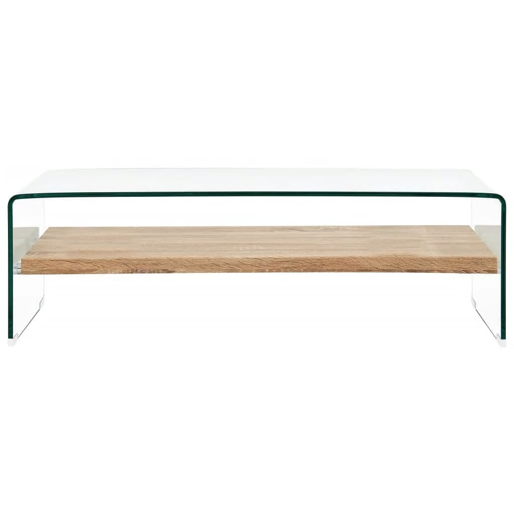 vidaXL átlátszó edzett üveg dohányzóasztal 98 x 45 x 31 cm