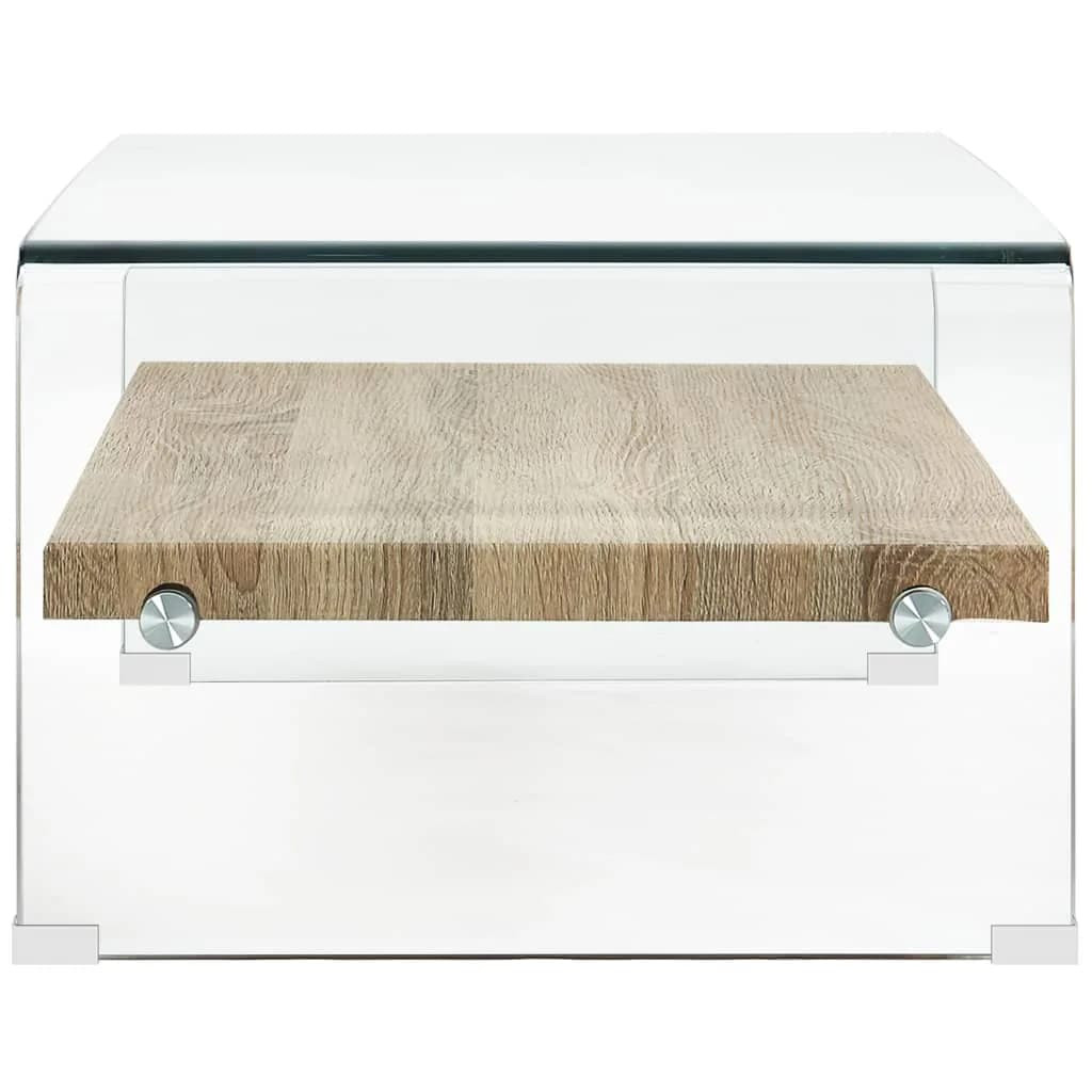 vidaXL átlátszó edzett üveg dohányzóasztal 98 x 45 x 31 cm