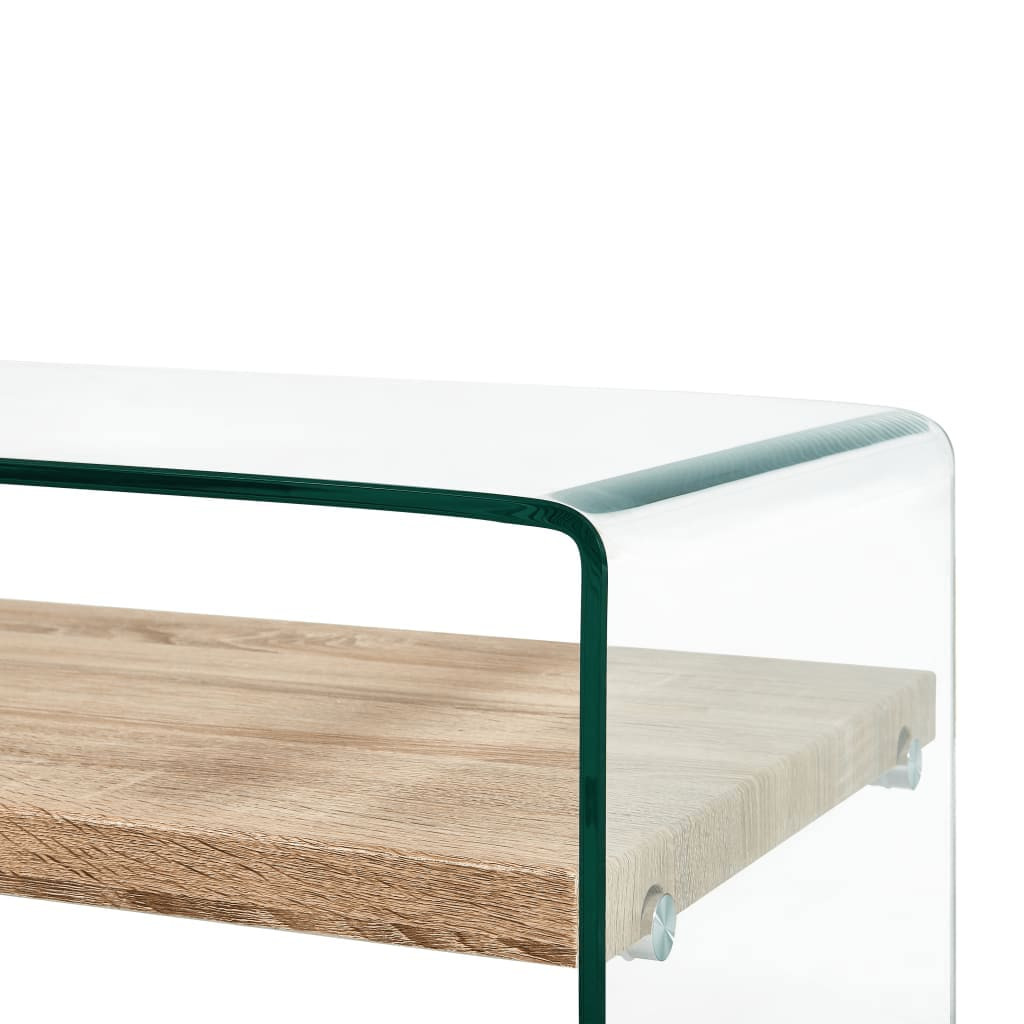 vidaXL átlátszó edzett üveg dohányzóasztal 98 x 45 x 31 cm