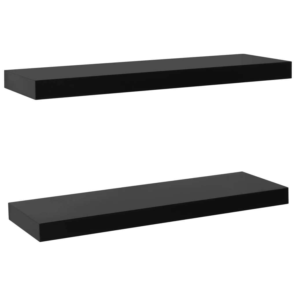 2 darab fekete lebegő fali polc 60 x 20 x 3,8 cm 2 darab fekete lebegő fali polc 60 x 20 x 3,8 cm