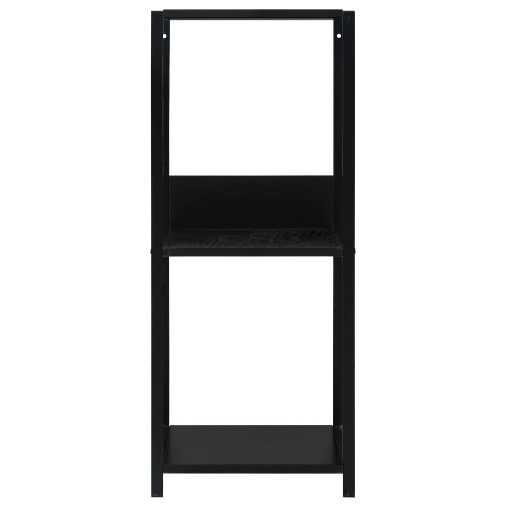 fekete kisméretű álló szerelt fa könyvespolc 33,5x39,6x79,7 cm