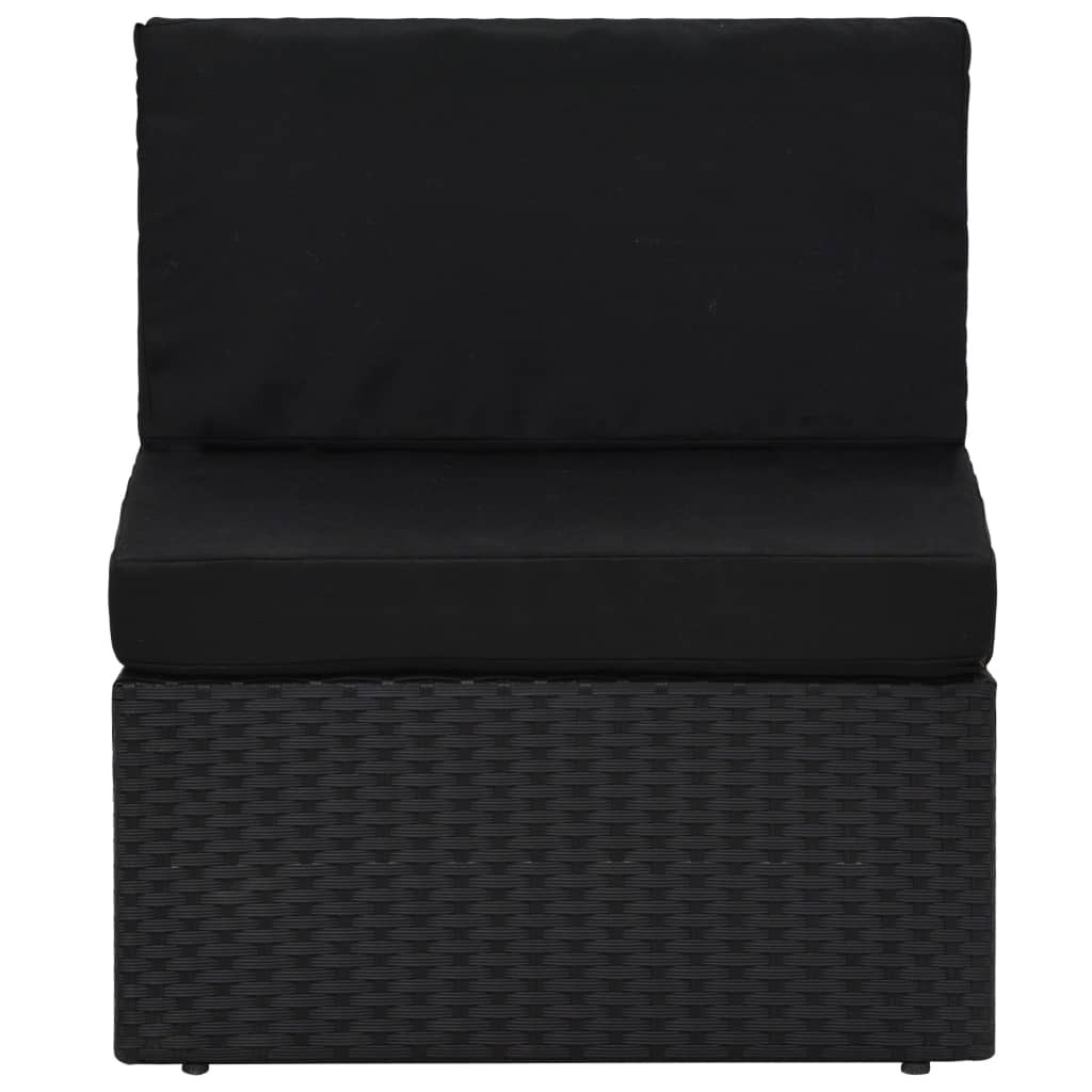 4 részes fekete polyrattan kerti ülőgarnitúra