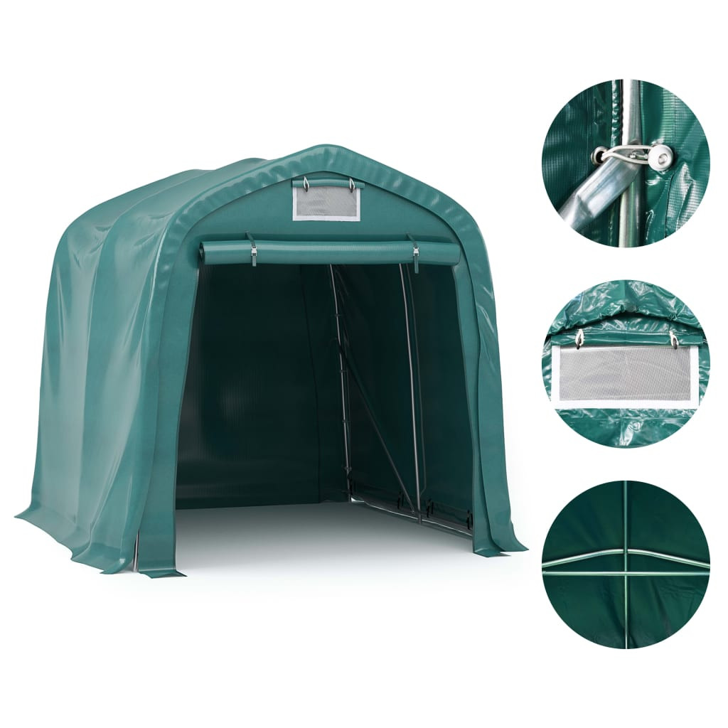 zöld PVC sátorgarázs 1,6 x 2,4 m