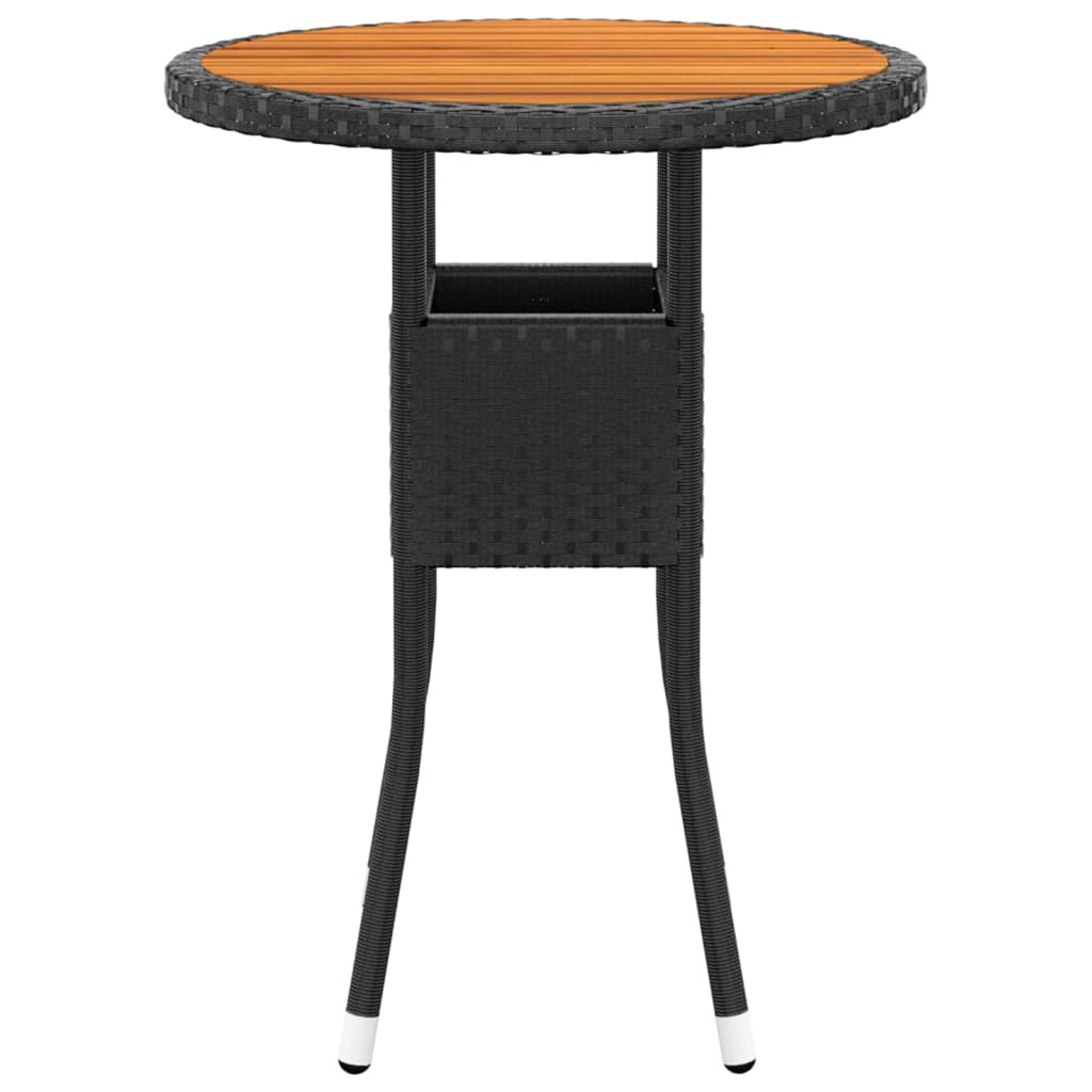 3 részes fekete polyrattan kerti étkezőgarnitúra