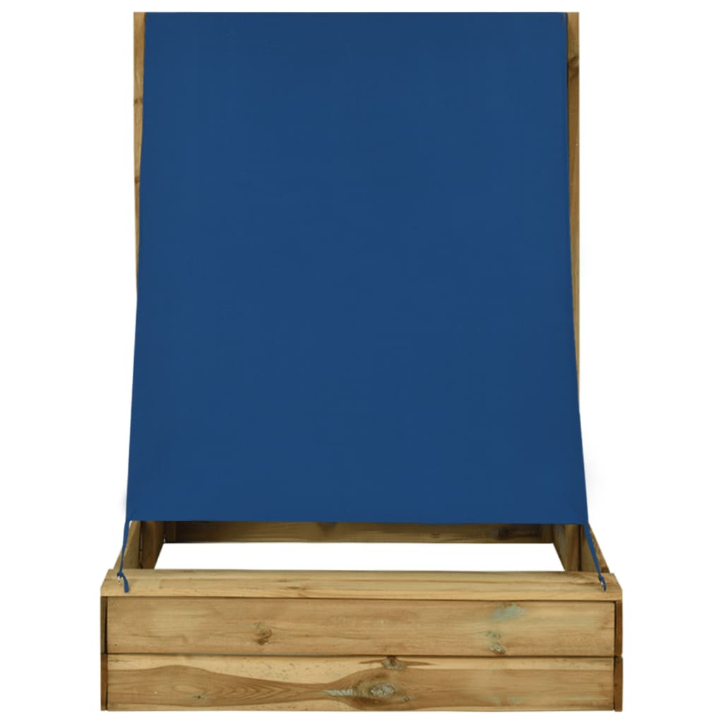 impregnált fenyőfa homokozó tetővel 160 x 100 x 133 cm