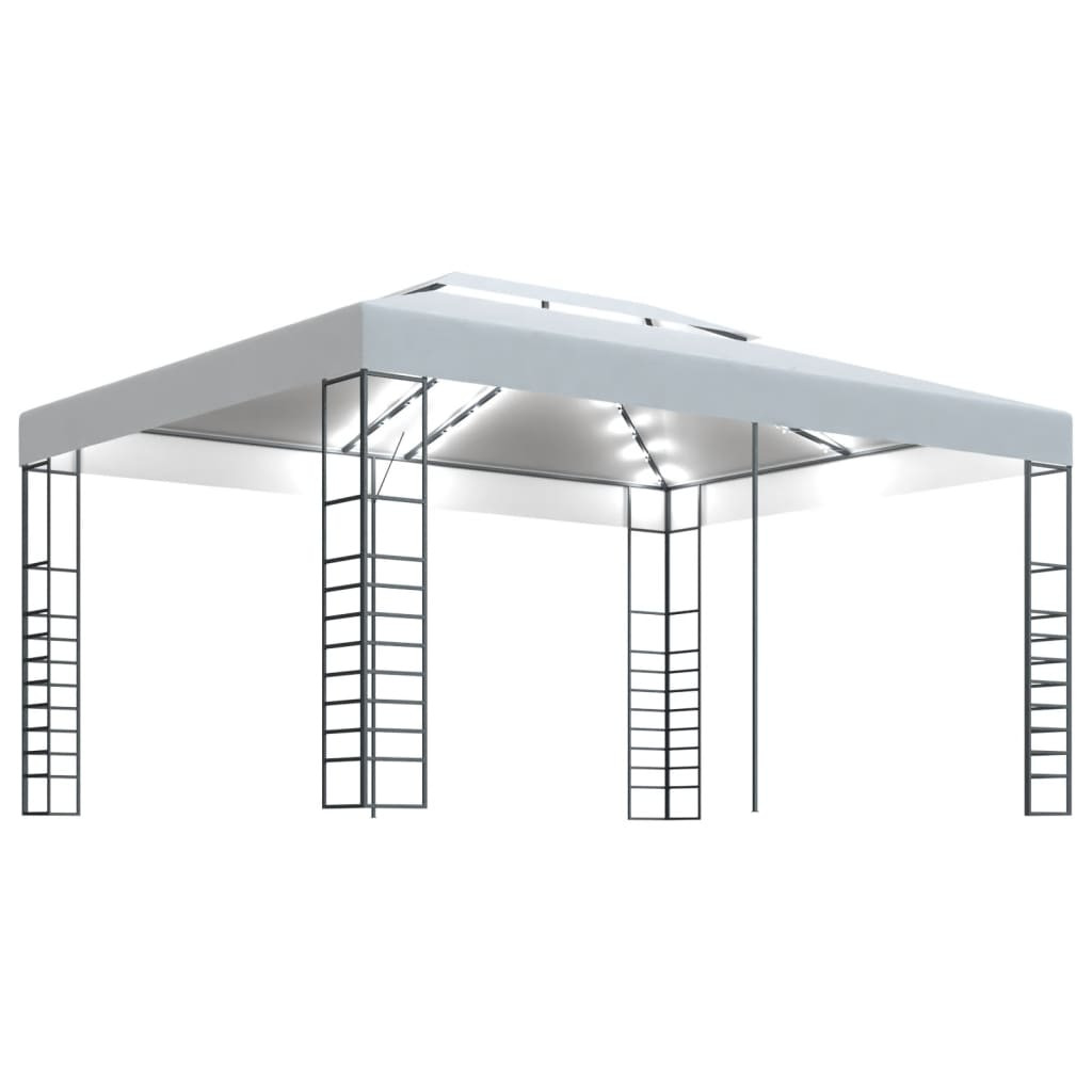 fehér pavilon LED fényfüzérrel 4 x 3 x 2,7 m