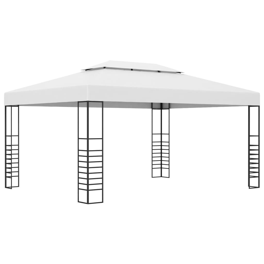 fehér pavilon LED fényfüzérrel 4 x 3 x 2,7 m