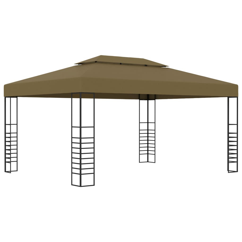 tópszínű pavilon LED fényfüzérrel 3 x 4 m