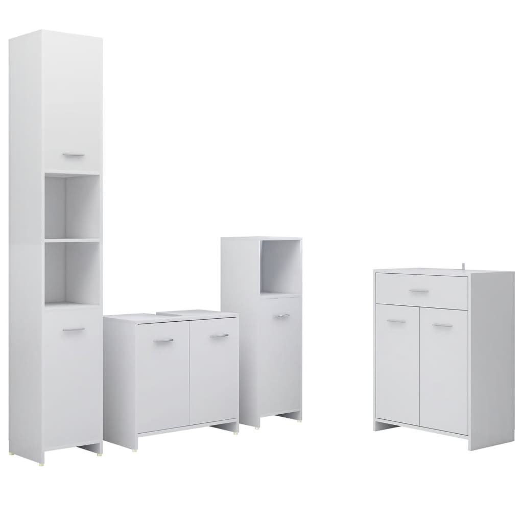 4 részes fehér fürdőszobai bútorszett