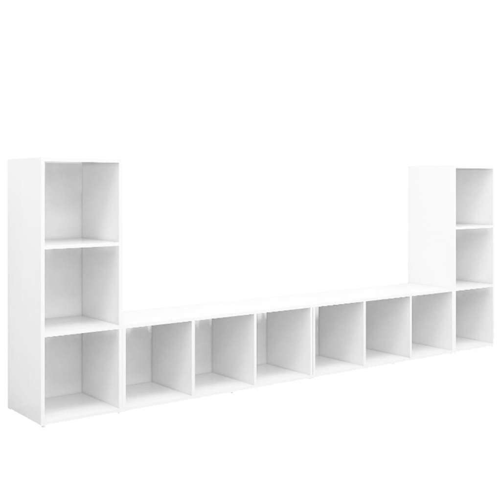 4 db fehér szerelt fa TV-szekrény 107 x 35 x 37 cm