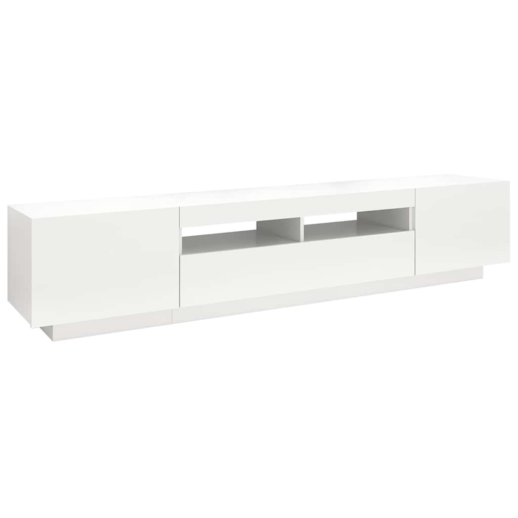 fehér TV-szekrény LED-lámpákkal 200 x 35 x 40 cm