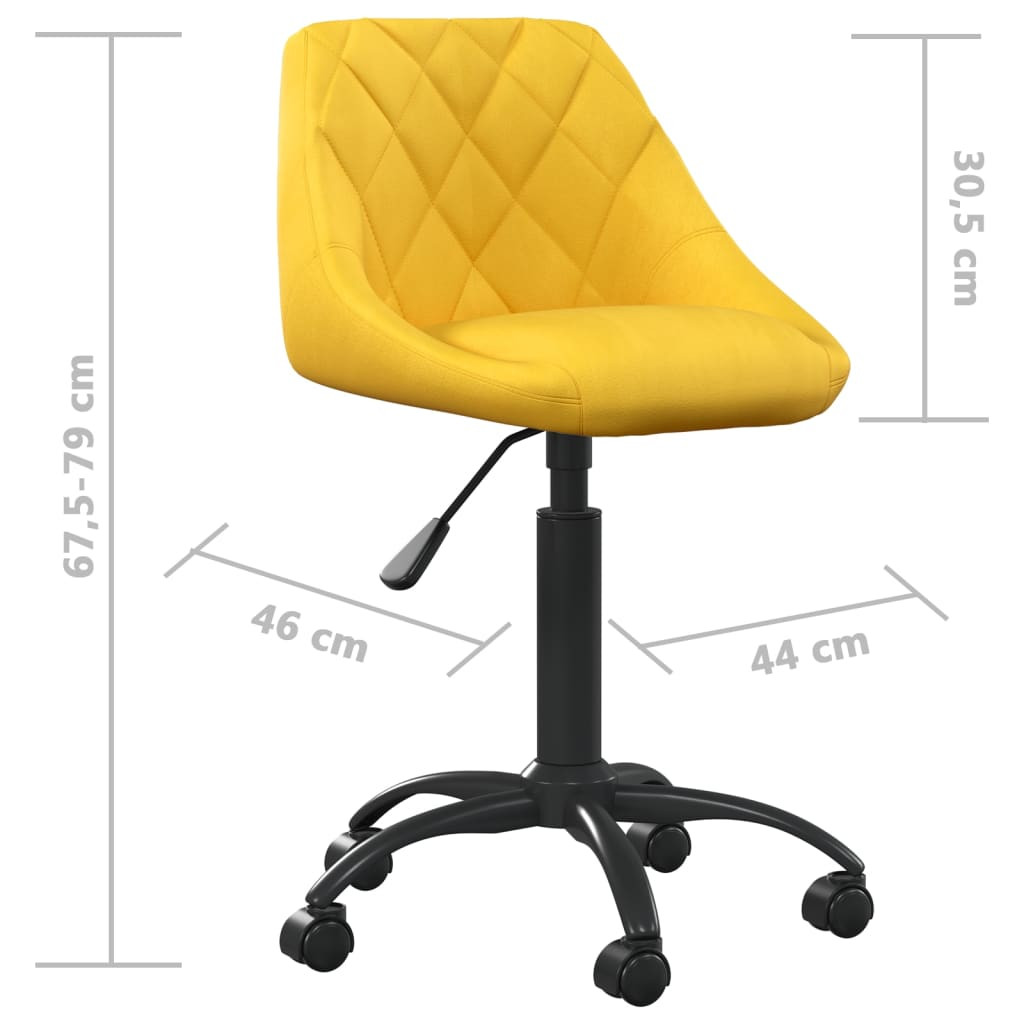 vidaXL mustársárga bársony irodaszék
