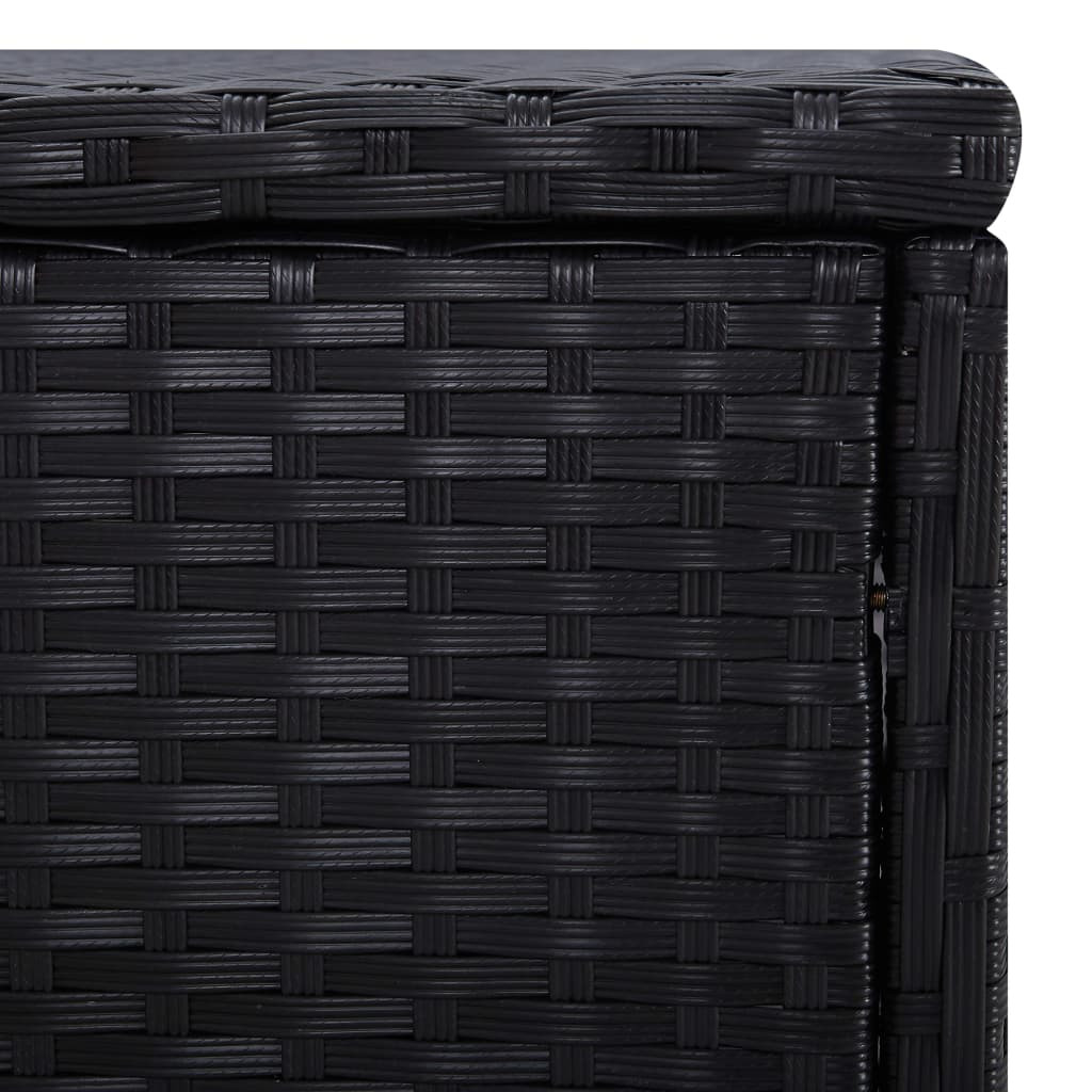 vidaXL kék polyrattan napozóágy párnával és teázóasztallal