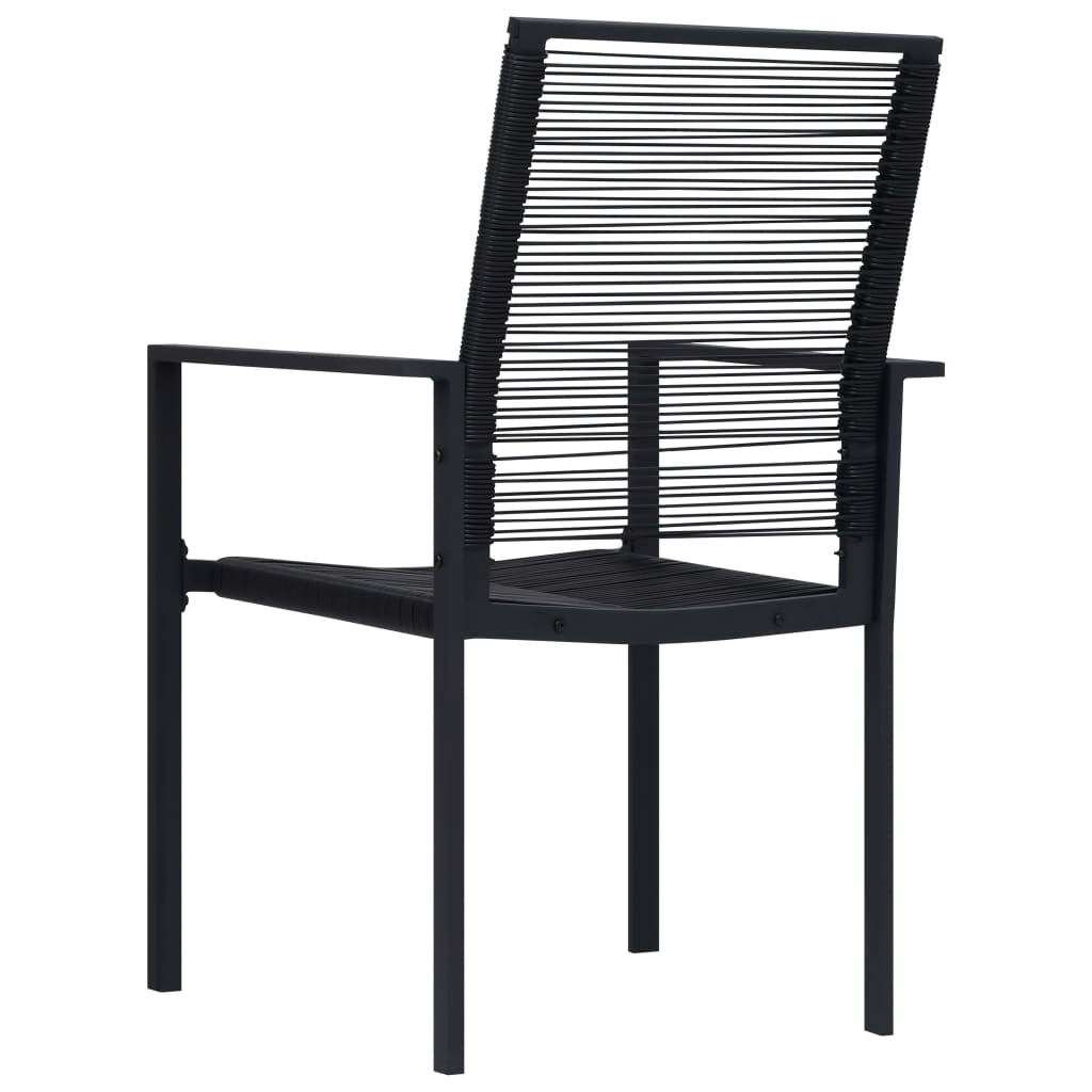 4 db fekete PVC rattan kerti szék