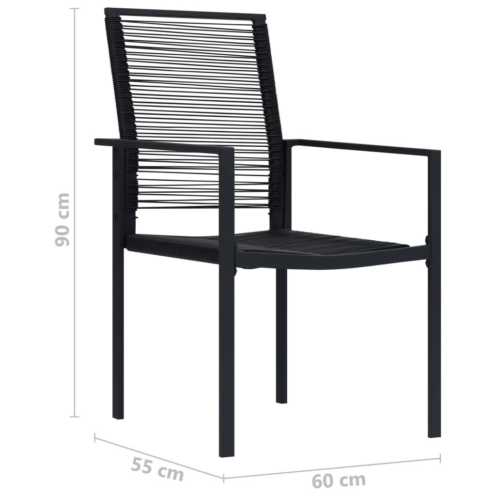 4 db fekete PVC rattan kerti szék
