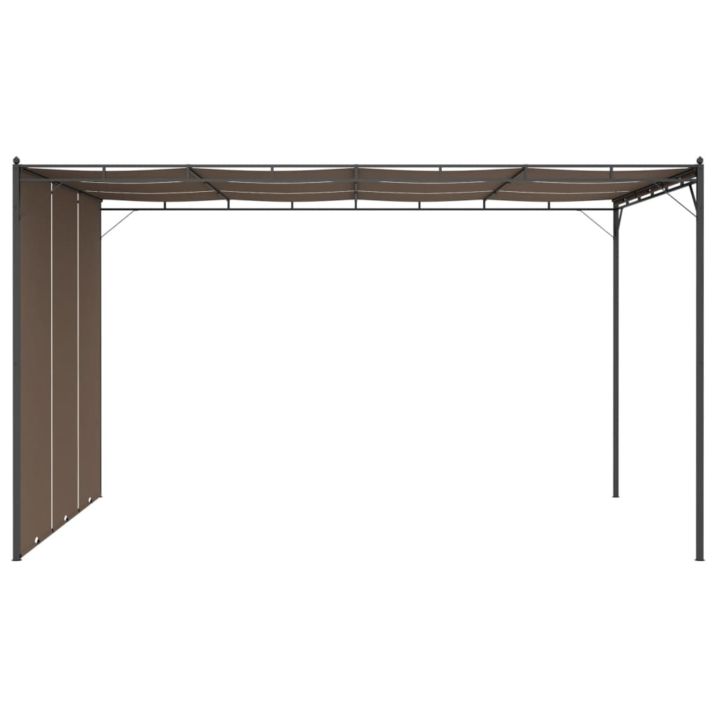 tópszínű kerti pavilon oldalfüggönnyel 4 x 3 x 2,25 m
