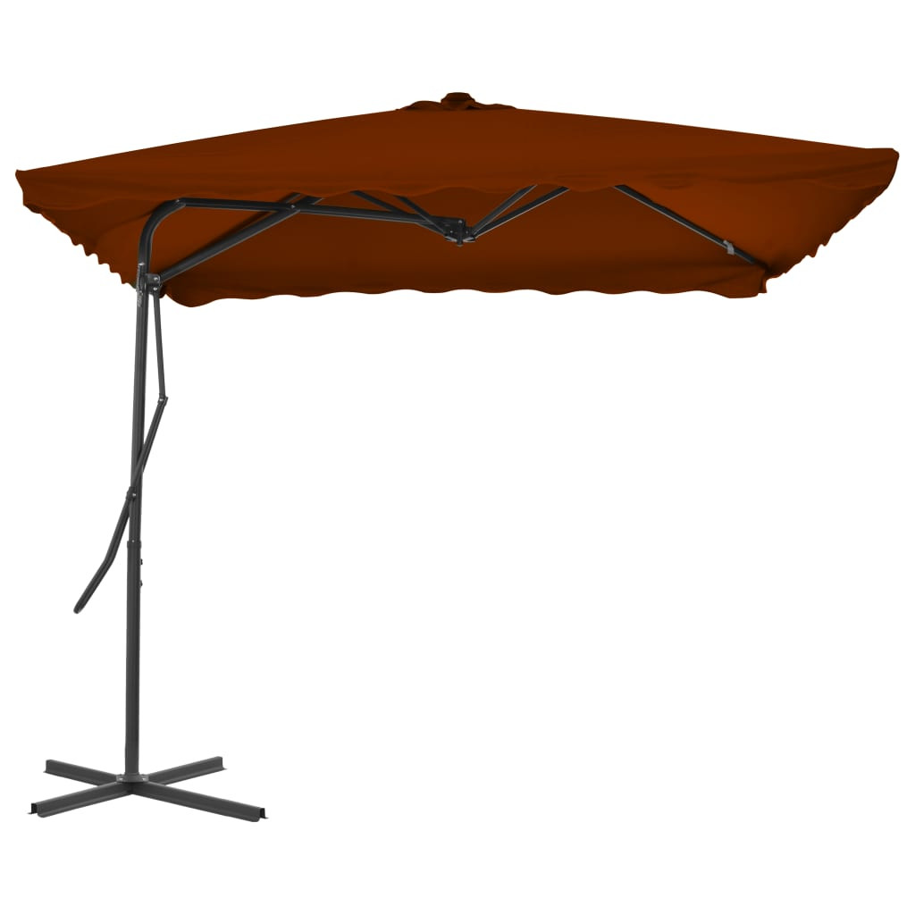 terrakotta kültéri napernyő acélrúddal 250 x 250 x 230 cm