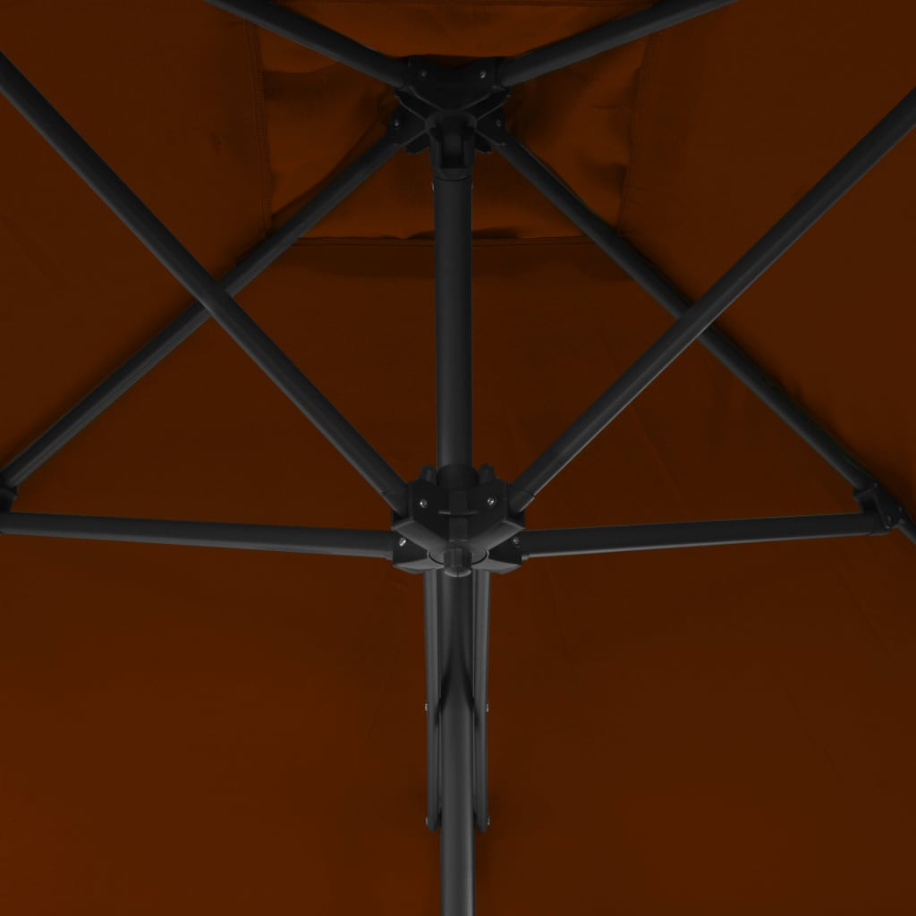 terrakotta kültéri napernyő acélrúddal 250 x 250 x 230 cm