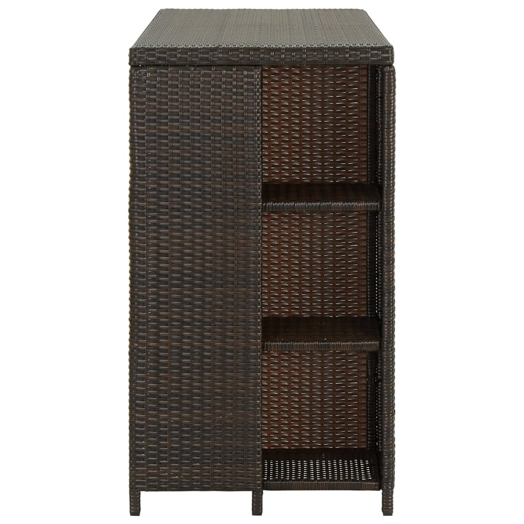 barna polyrattan kerti tárolóláda 120 x 60 x 110 cm