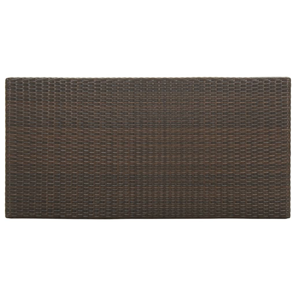 barna polyrattan kerti tárolóláda 120 x 60 x 110 cm