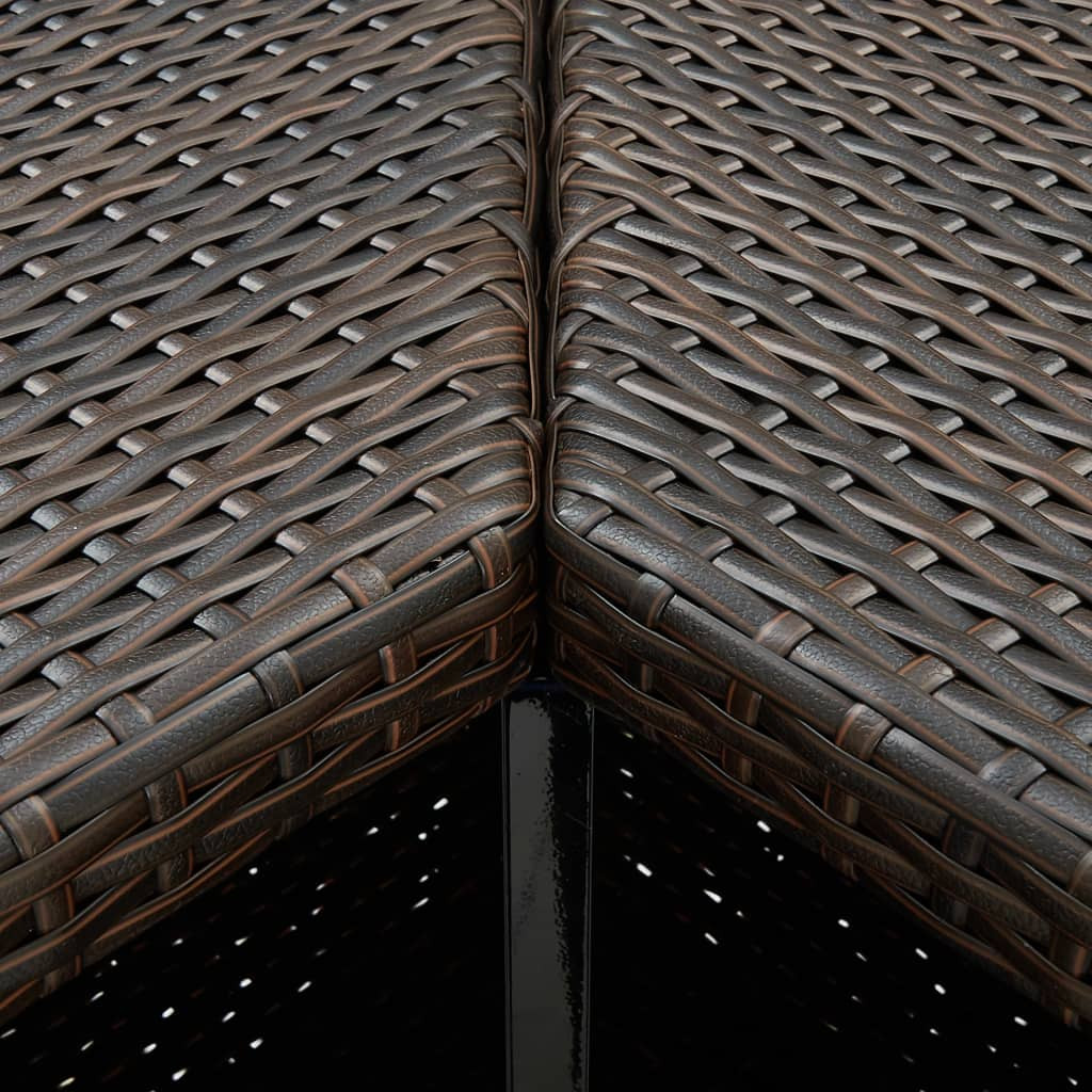 barna polyrattan sarok bárasztal 100 x 50 x 105 cm
