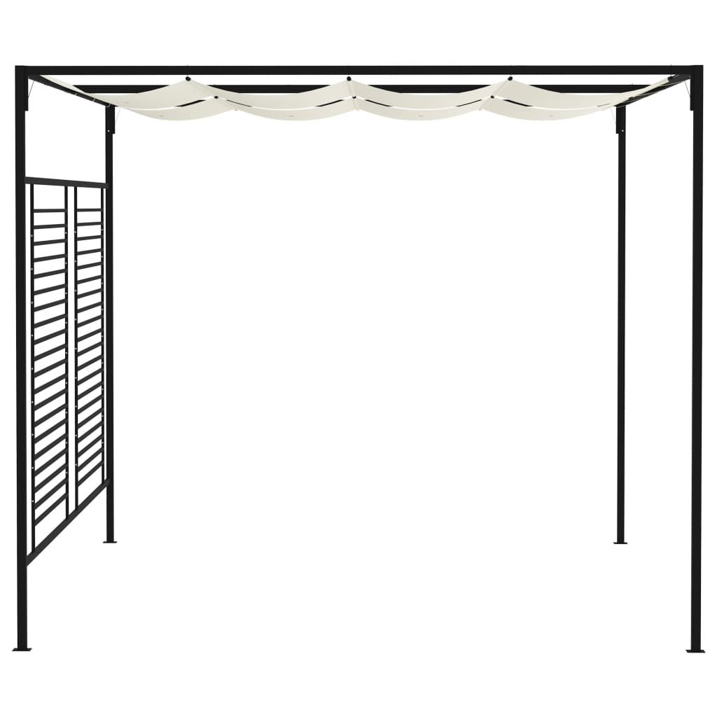 krémszínű pavilon behúzható tetővel 3 x 4 x 2,3 m 180 g/m²