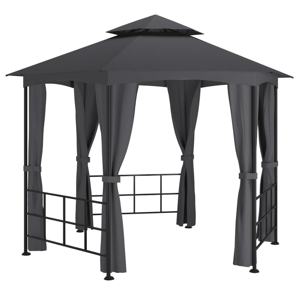 antracitszürke pavilon oldalfalakkal 3,1 x 2,7 m