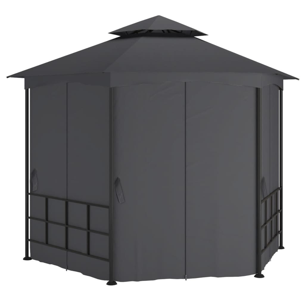 antracitszürke pavilon oldalfalakkal 3,1 x 2,7 m