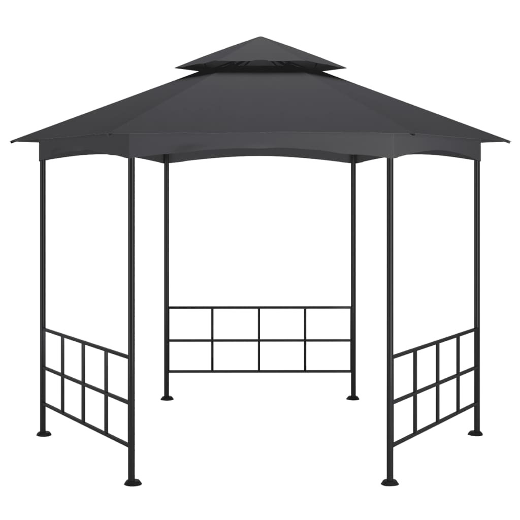 antracitszürke pavilon oldalfalakkal 3,1 x 2,7 m