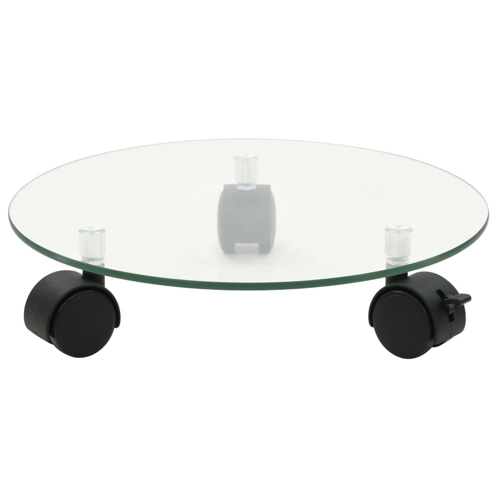 4 db kör alakú edzett üveg görgős növénytartó 28 cm 4 db kör alakú edzett üveg görgős növénytartó 28 cm