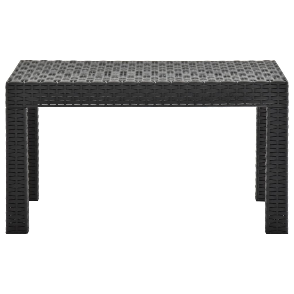 antracitszürke PP rattan kerti asztal 58 x 58 x 41 cm