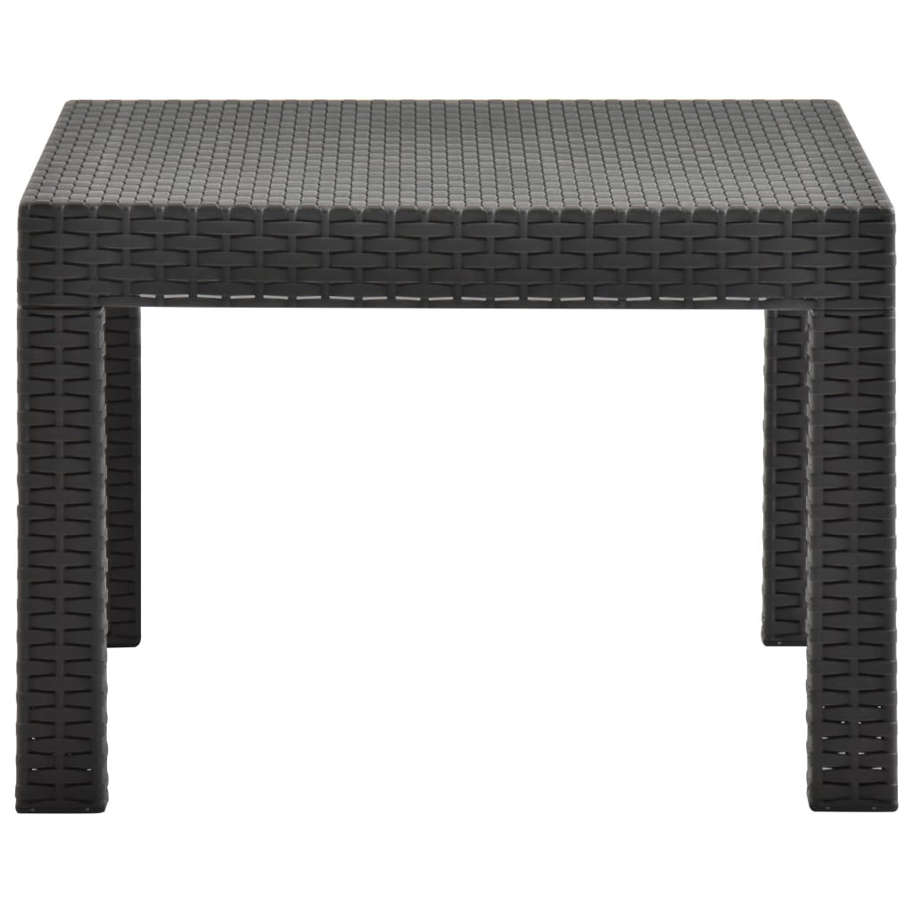 antracitszürke PP rattan kerti asztal 58 x 58 x 41 cm