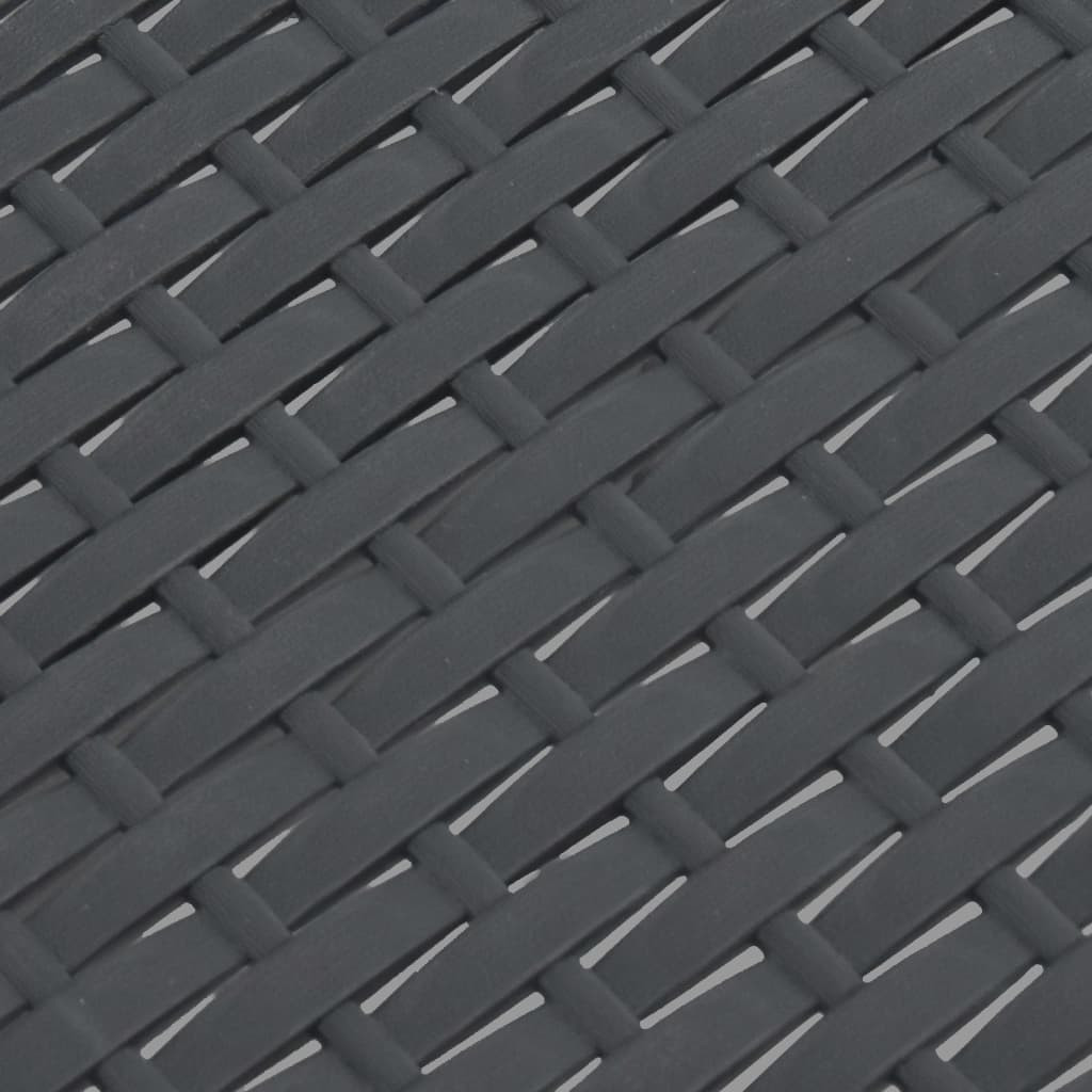 antracitszürke PP rattan kerti asztal 58 x 58 x 41 cm