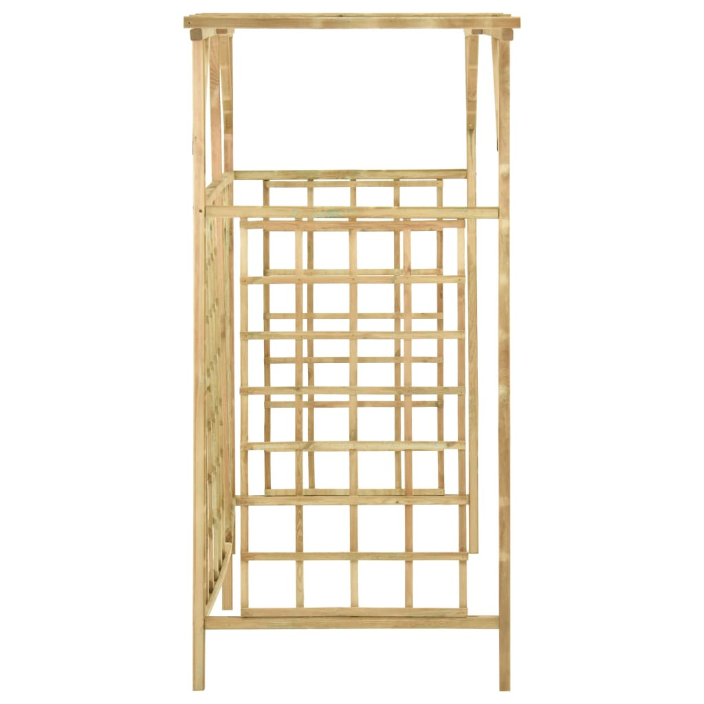 impregnált fenyőfa kerti pergola 3 szemeteskukához