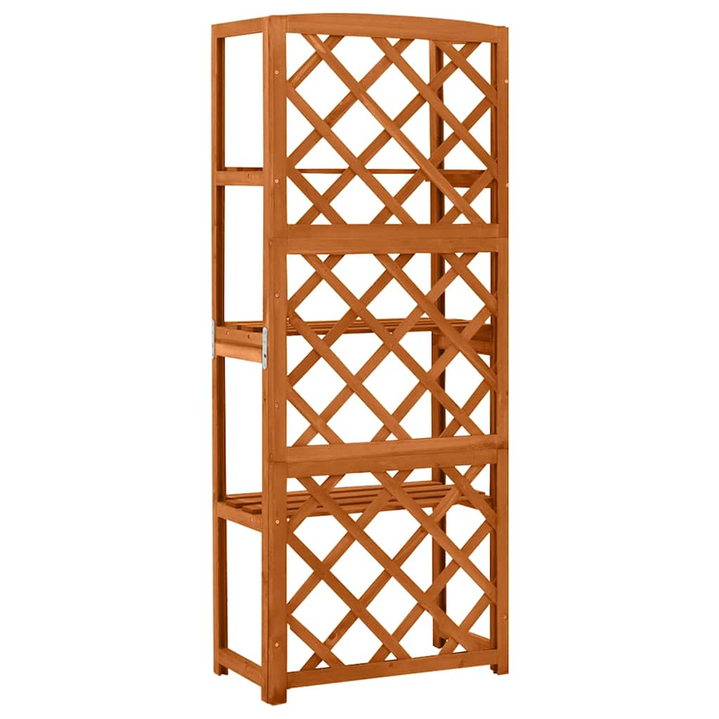 tömör fenyőfa lugasrács polcokkal 55 x 30 x 140 cm