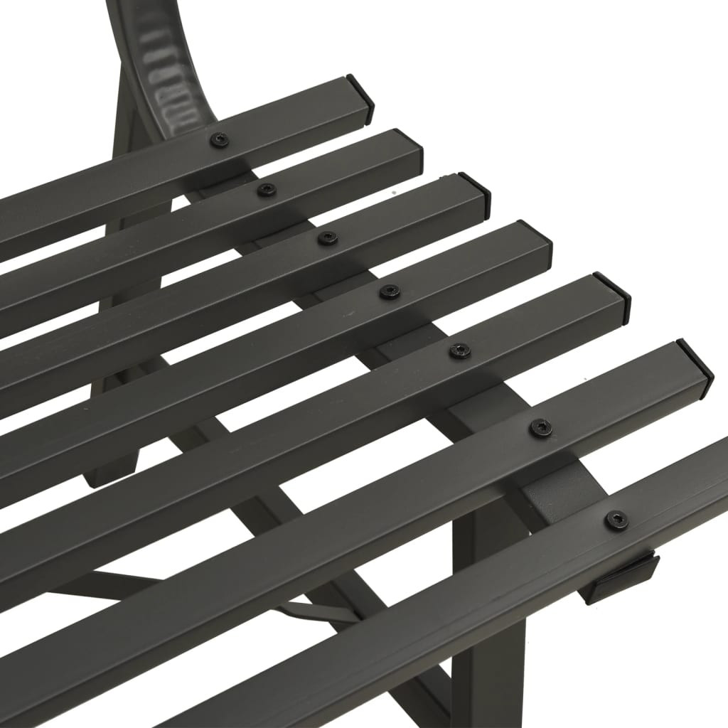 fekete acél kerti pad 110 cm