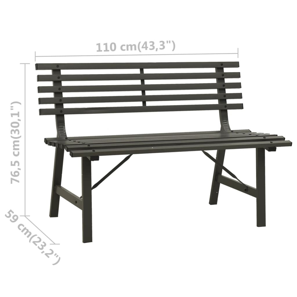 fekete acél kerti pad 110 cm