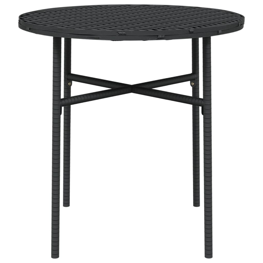 fekete polyrattan teázóasztal 45 cm