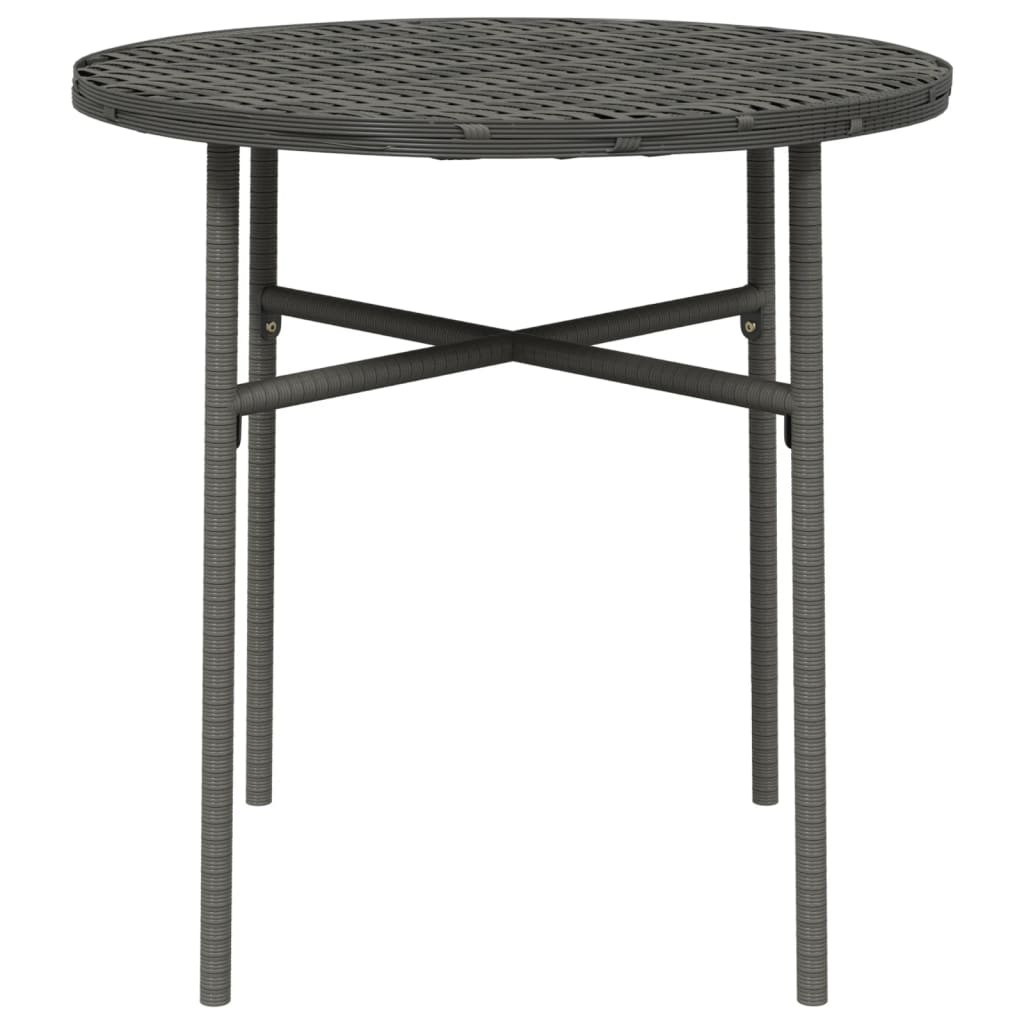 szürke polyrattan teázóasztal 45 cm