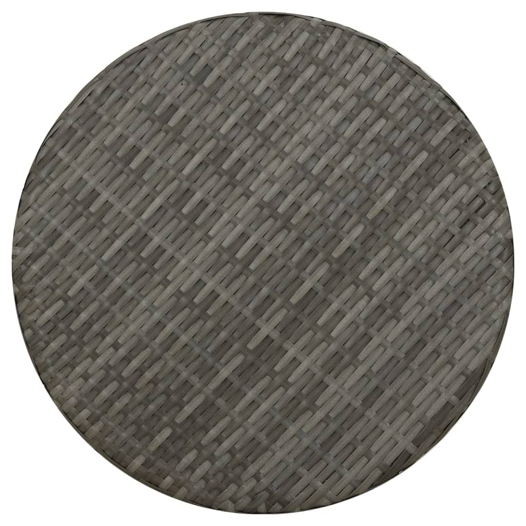 szürke polyrattan teázóasztal 45 cm