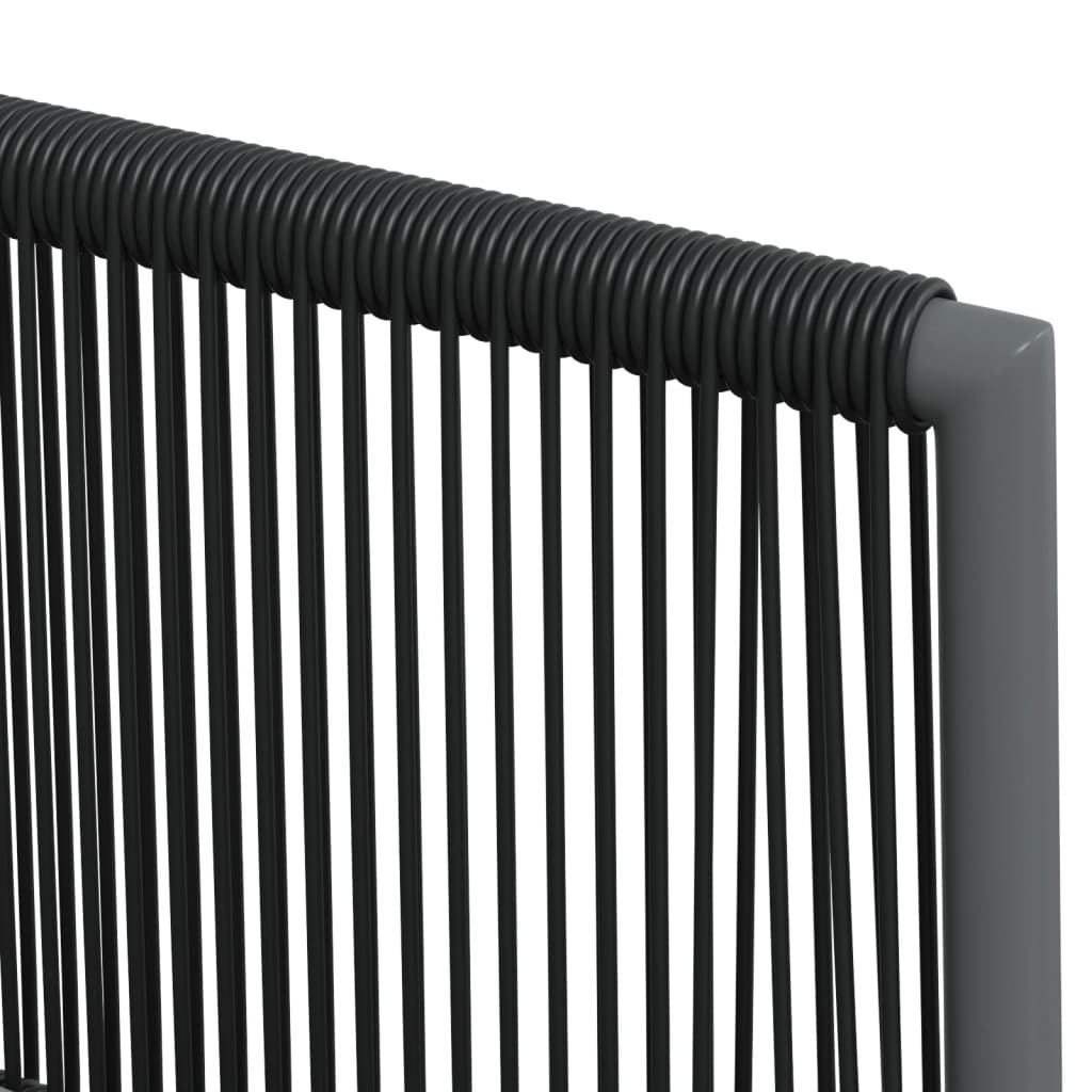4 db fekete polyrattan kerti szék párnával 54x60,5x83,5 cm