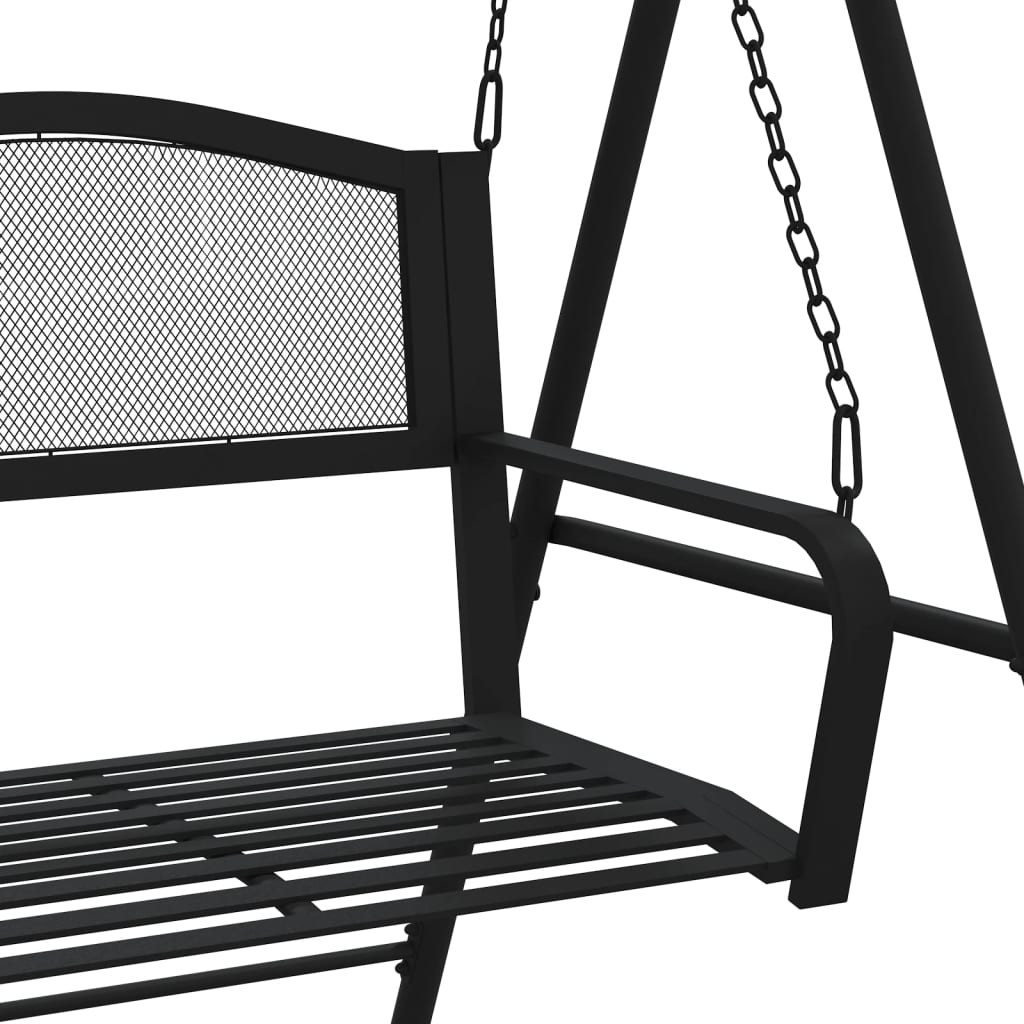 fekete acél hintapad 124 cm