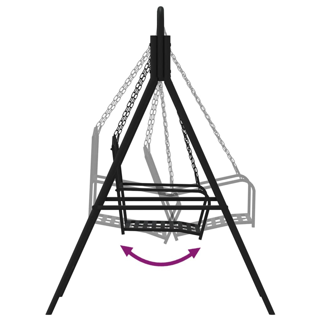 fekete acél hintapad 124 cm