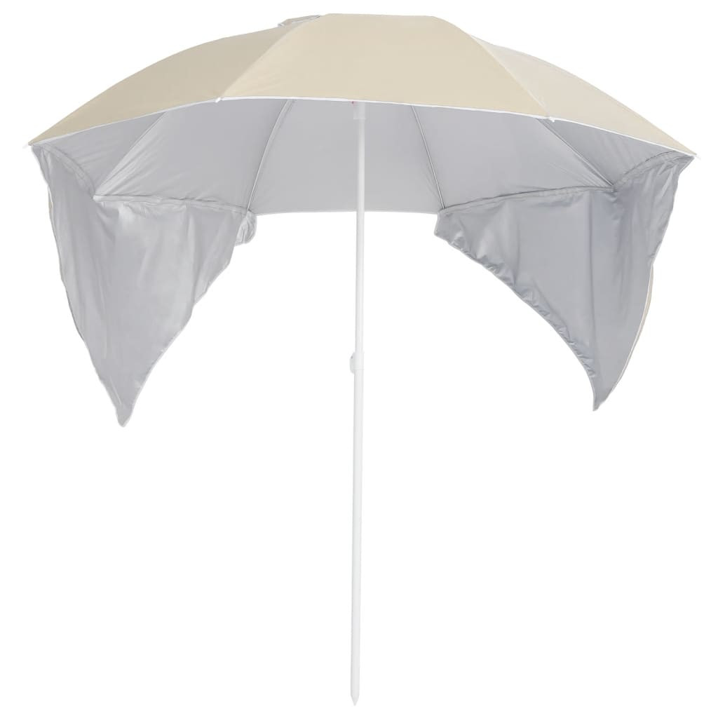 homokszínű strandnapernyő oldalfalakkal 215 cm