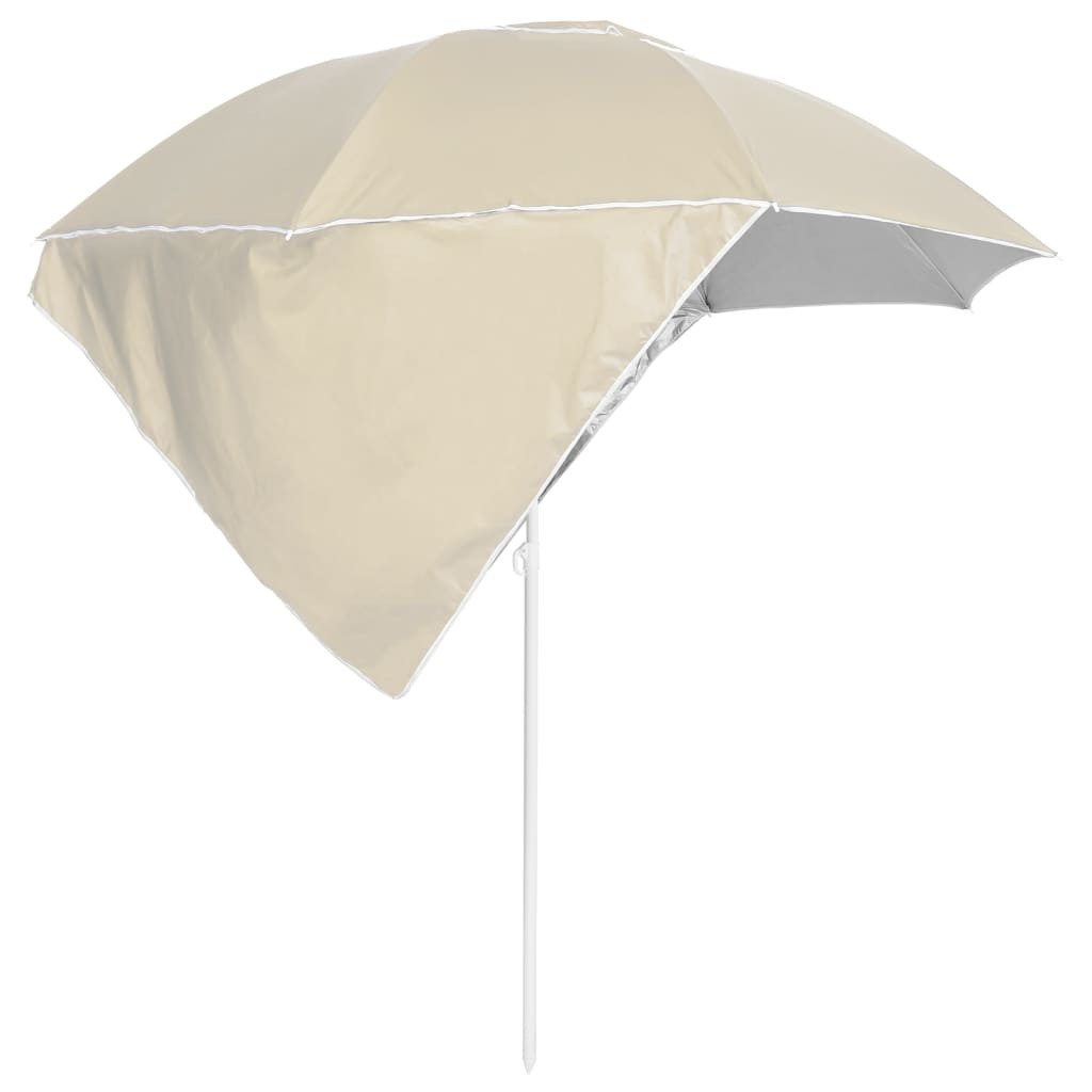 homokszínű strandnapernyő oldalfalakkal 215 cm