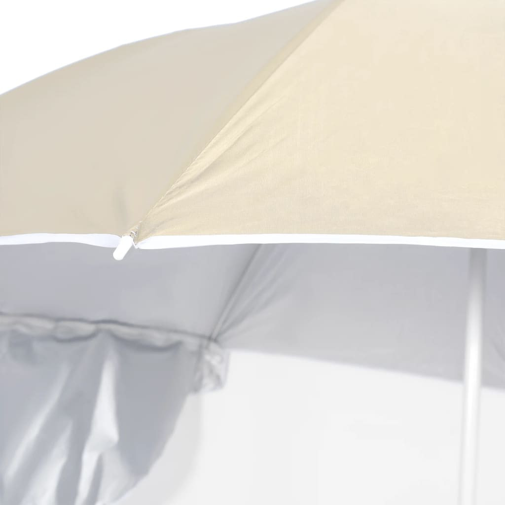 homokszínű strandnapernyő oldalfalakkal 215 cm