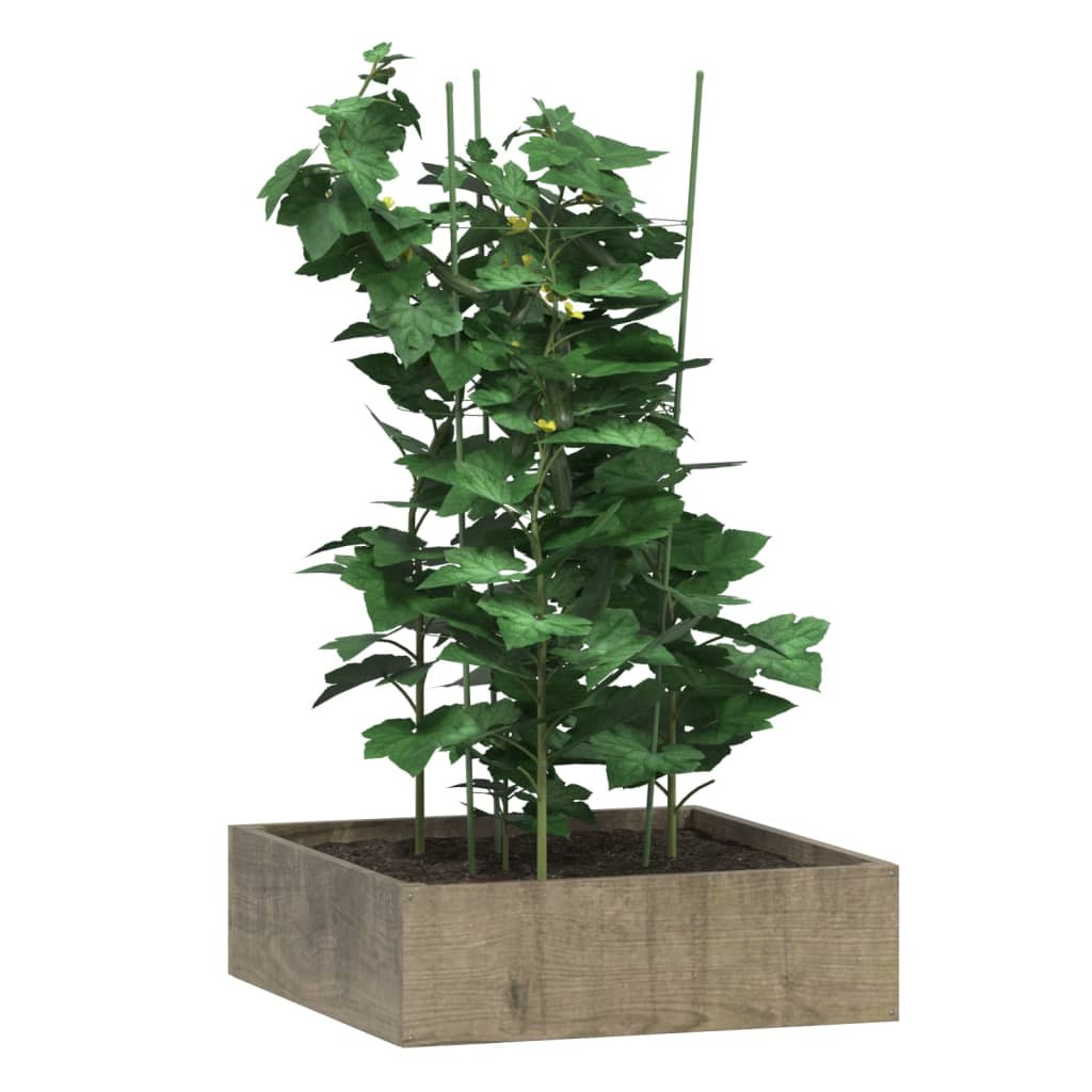 5 db zöld acél kerti növénytámasz 3 gyűrűvel 75 cm